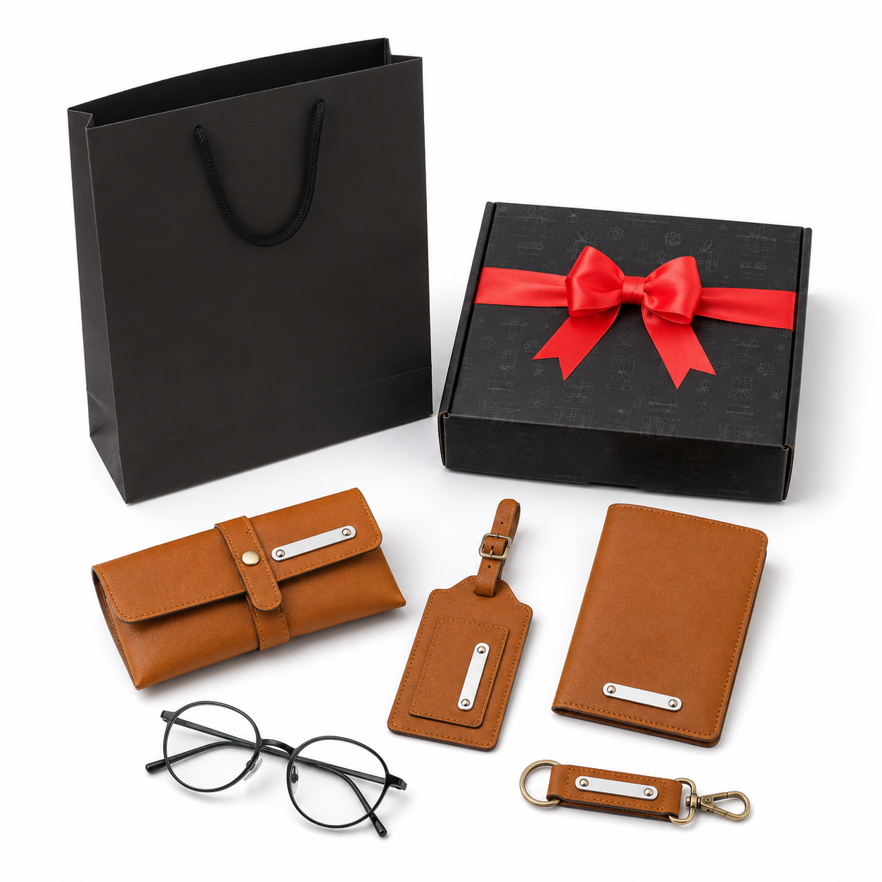 MENS COMBO 01 - 5 IN 1( BLACK ) MENS WALLET / CARDHOLDER/ SUNGLASS COVER/ KEYCHAIN / METAL PEN WITH STYLUS image 3