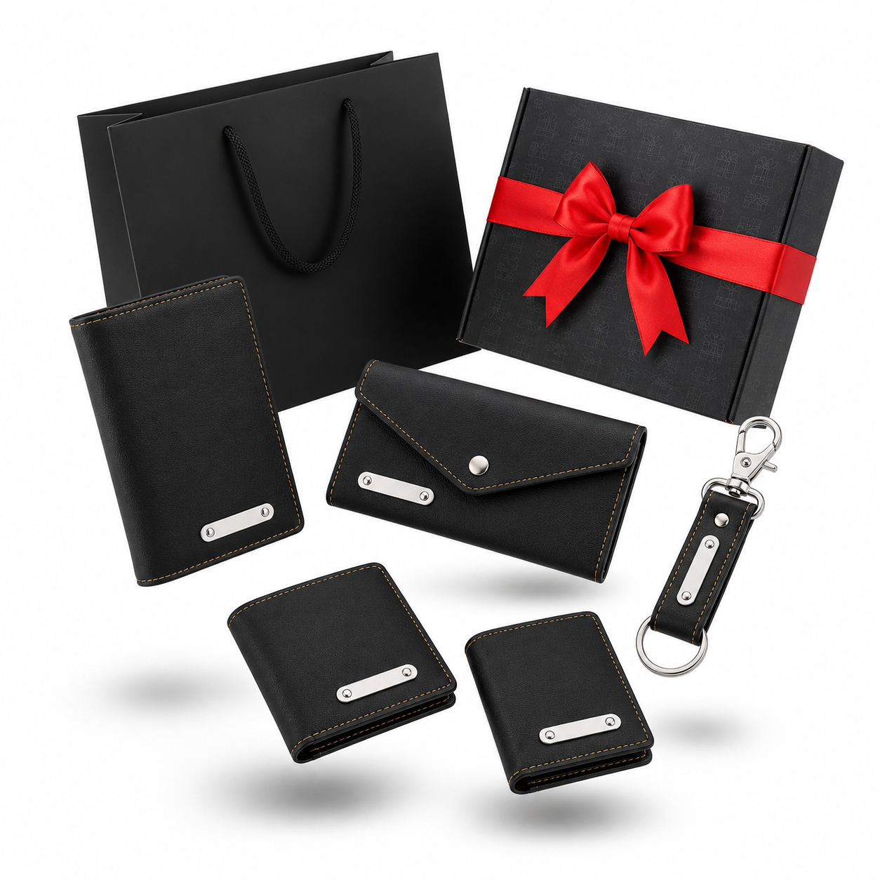 LIFESTYLE COMBO 01 -5 IN 1 ( BLACK ) MENS WALLET/ LADIES WALLET / CHEQUE  BOOK HOLDER / CARDHOLDER / KEYCHAIN image 3