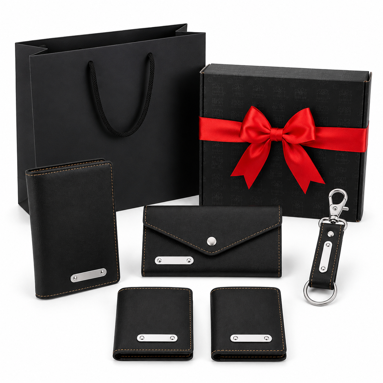 LIFESTYLE COMBO 01 -5 IN 1 ( BLACK ) MENS WALLET/ LADIES WALLET / CHEQUE  BOOK HOLDER / CARDHOLDER / KEYCHAIN image 4