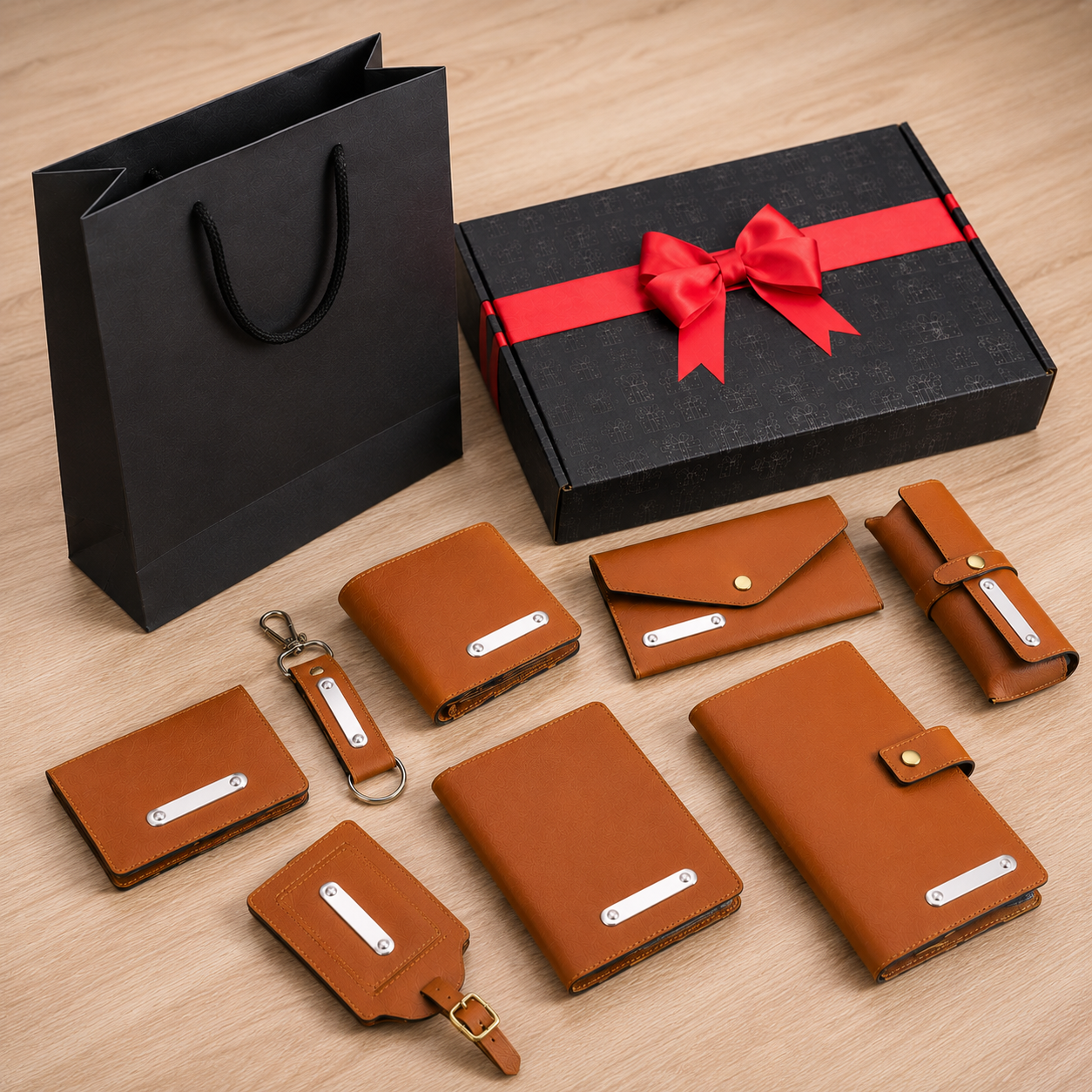 LIFESTYLE COMBO 03 - 8 IN 1 ( BROWN ) LUGGAGE TAG / KEYCHAIN / MENS WALLET / SUNGLASS COVER / CHEQUEBOOK HOLDER / LADIES WALLET / PASSPORT HOLDER / CARDHOLDER image 4