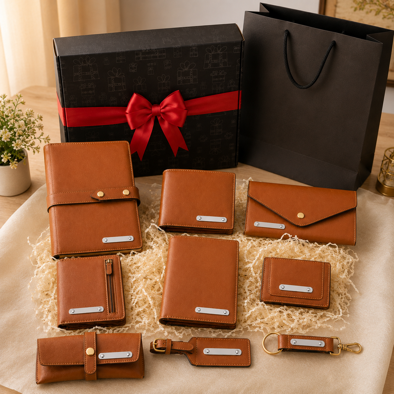 LIFESTYYLE COMBO 05 - 10 IN 1 ( BROWN ) LUGGAGE TAG / KEYCHAIN / MENS WALLET / SUNGLASS COVER / CHEQUEBOOK HOLDER / LADIES WALLET / PASSPORT HOLDER / CARDHOLDER / A5 NOTBOOK / STATIOMERY POUCH  image 5