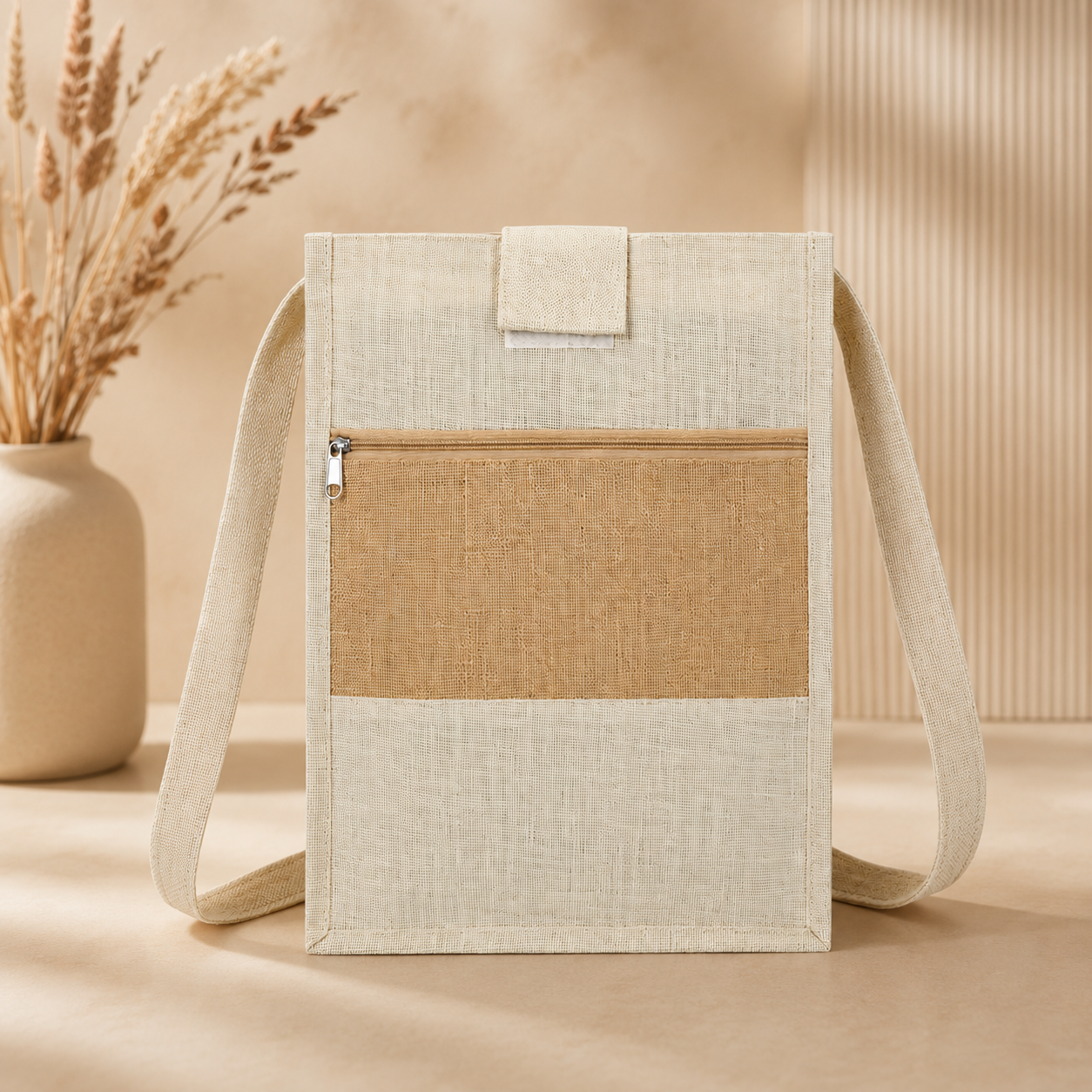 LONG HANDLE FOR EASY SHOULDER CARY / FRONT POKET FOR QUICK ACCESS / SPACIOUS , STURDY & ECO-FFRIENDLY / IDEAL FOR DAILY USE , SHOPPING , OR GIFTING image 3