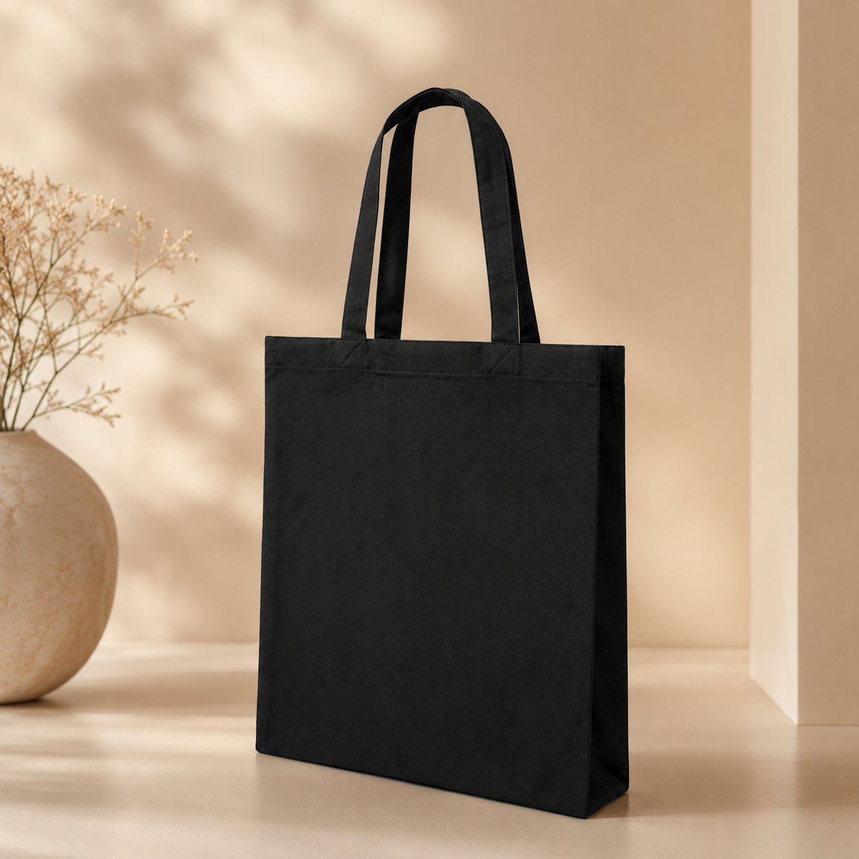 COTTON TOTE BAG 300 GSM BLACK  image 3