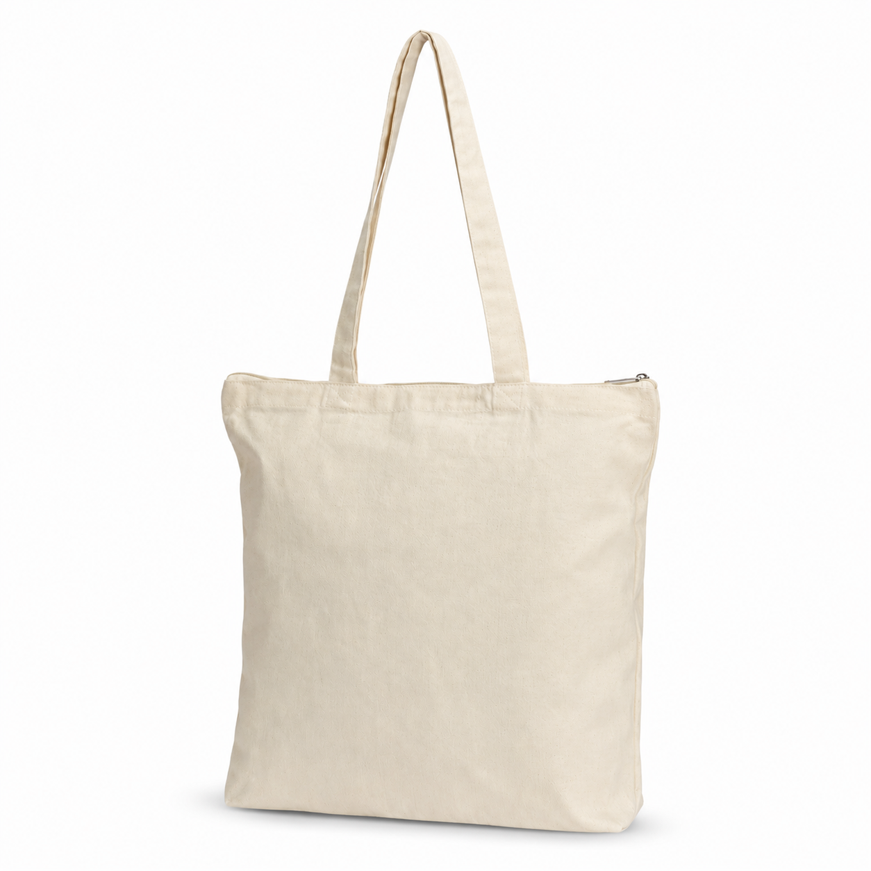 COTTON TOTE BAG WITH ZIPPER WHITE  image 2