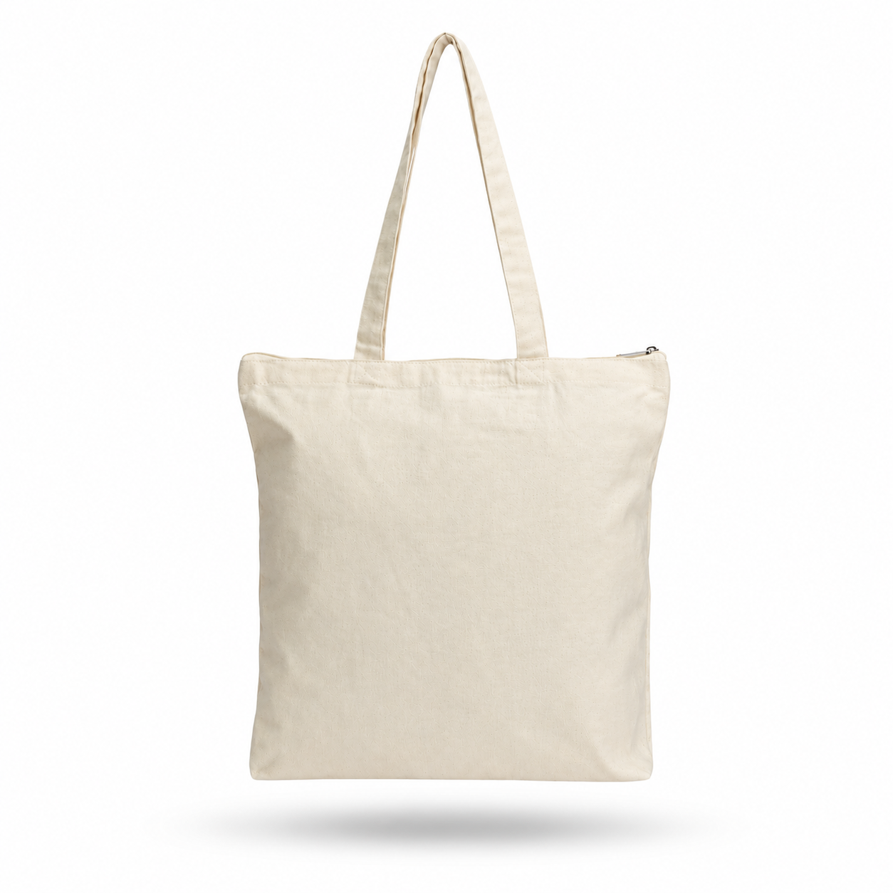 COTTON TOTE BAG WITH ZIPPER WHITE  image 4