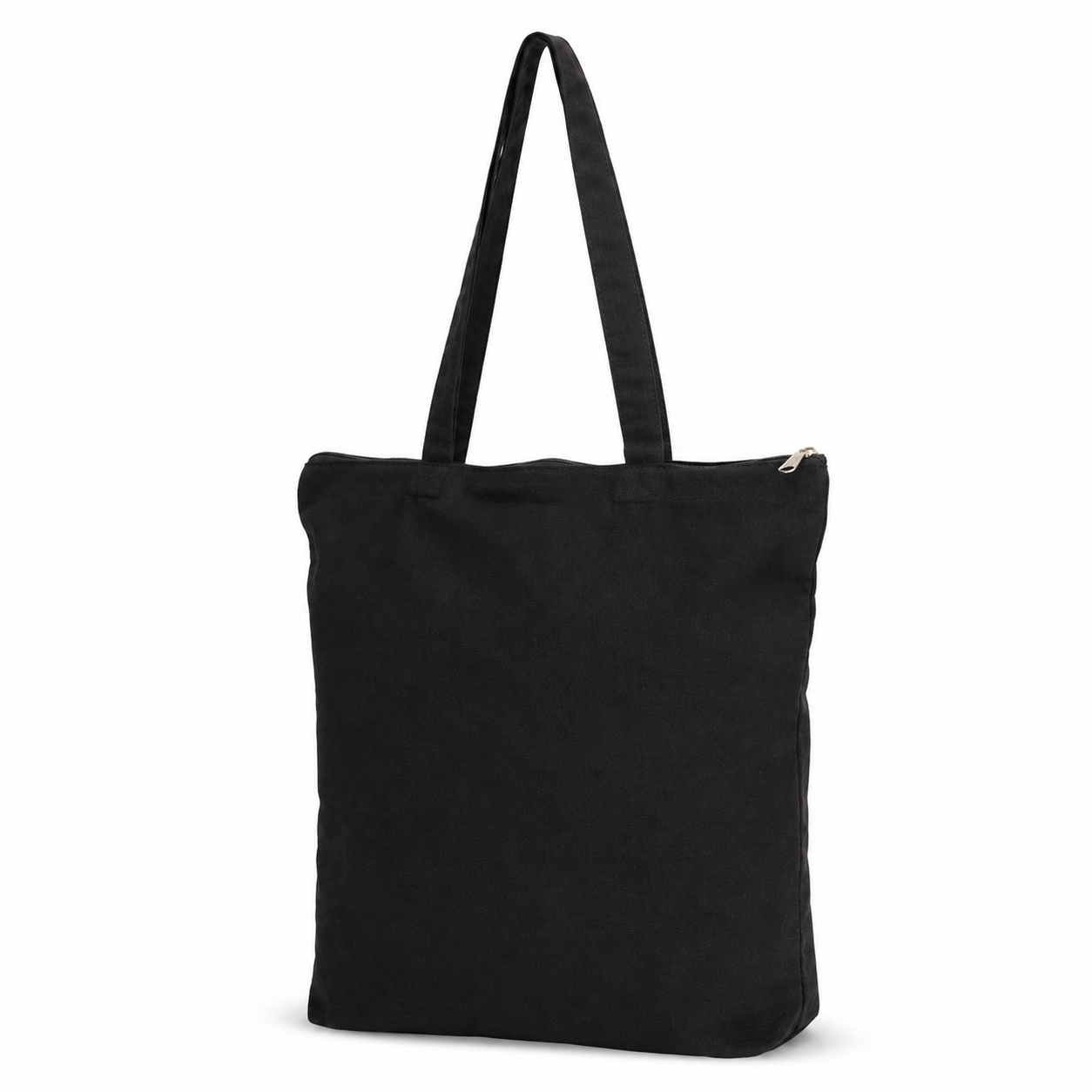COTTON TOTE BAG WITH ZIPPER BLACK  image 2