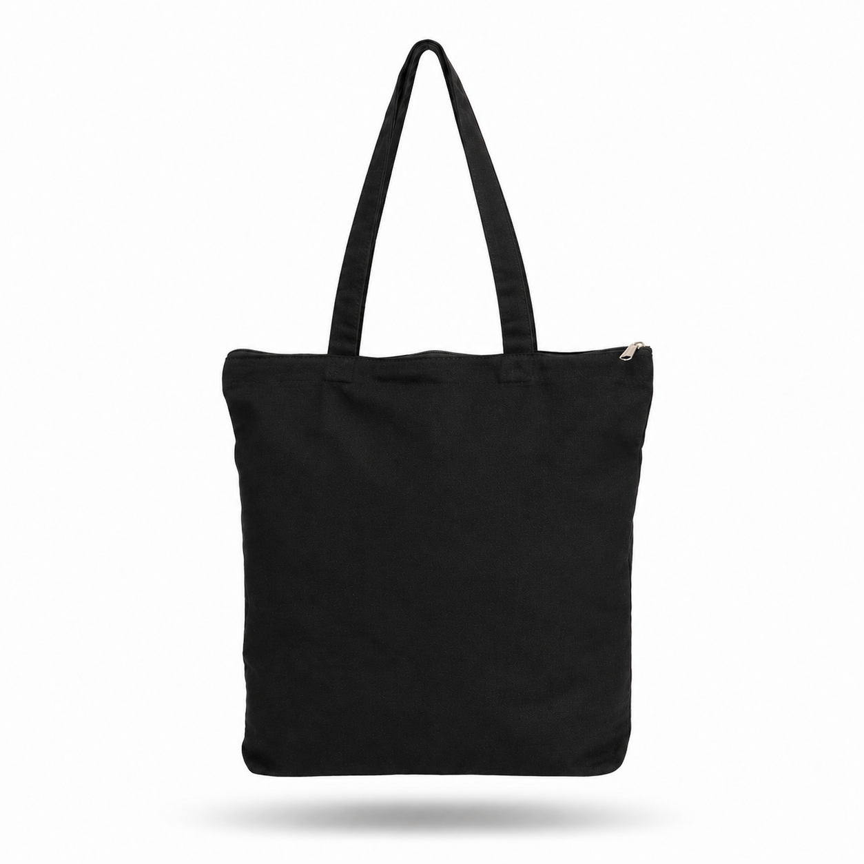COTTON TOTE BAG WITH ZIPPER BLACK  image 4