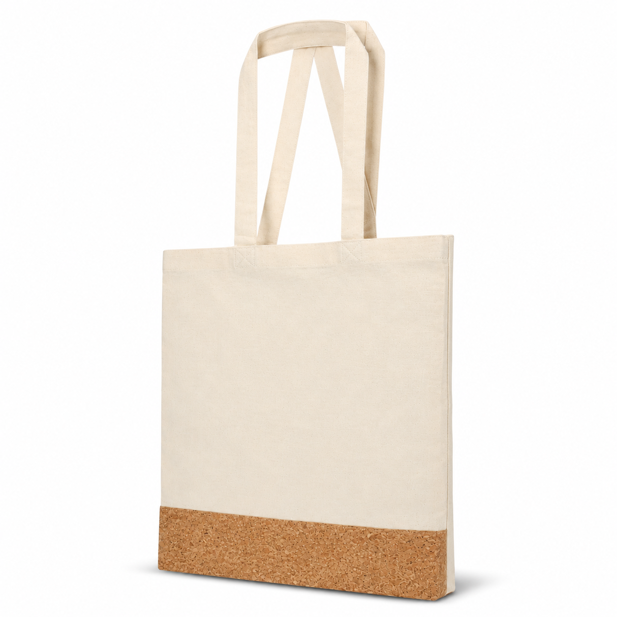 COTTON TOTE BAG WITH CORKPATTERN WHITE image 2