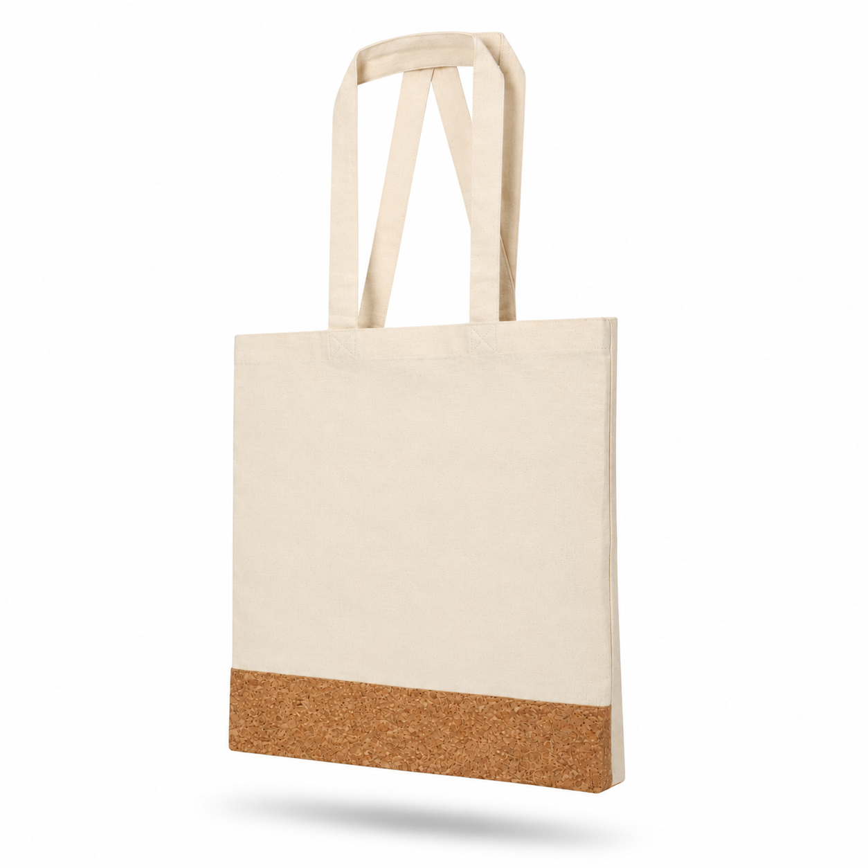COTTON TOTE BAG WITH CORKPATTERN WHITE image 4