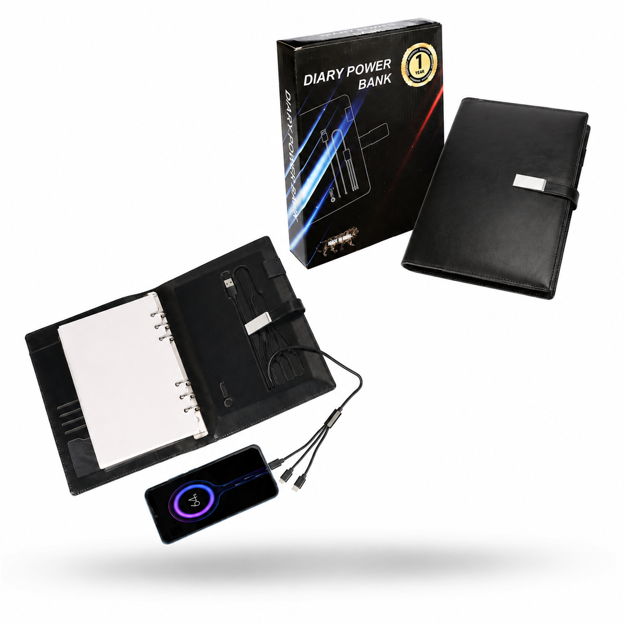5000 MAH POWERBANK DIARY BLACK image 3