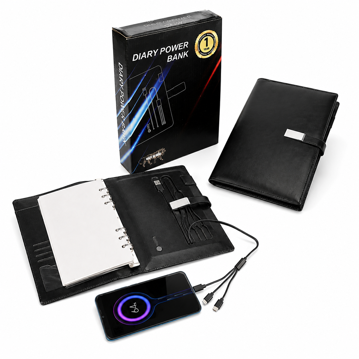 5000 MAH POWERBANK DIARY BLACK image 4