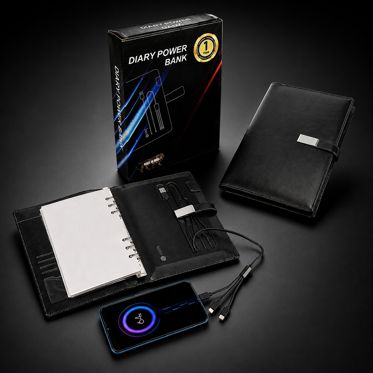 5000 MAH POWERBANK DIARY BLACK image 5
