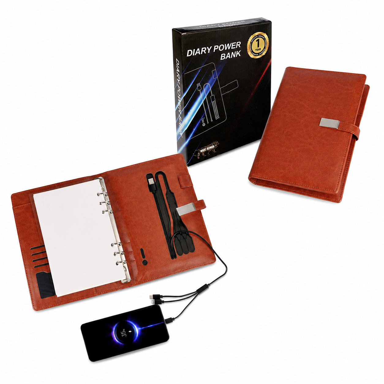 5000 MAH POWERBANK DIARY BROWN
