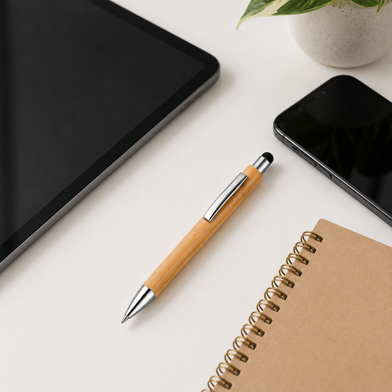 BP6 Bamboo Ball Pen with Stylus image 4