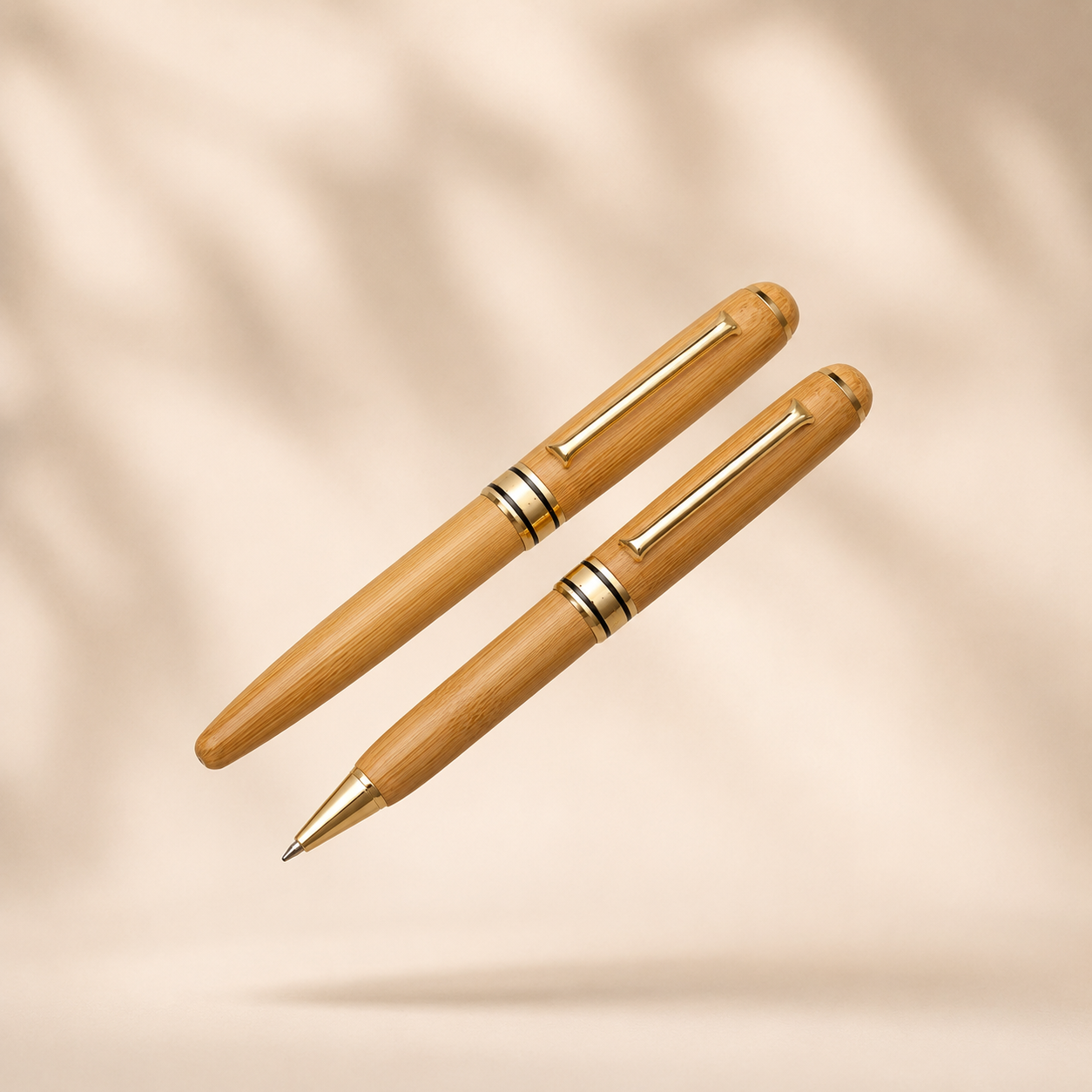 PB6 Bamboo Gift Box cum pen standee for 2 Pen image 2