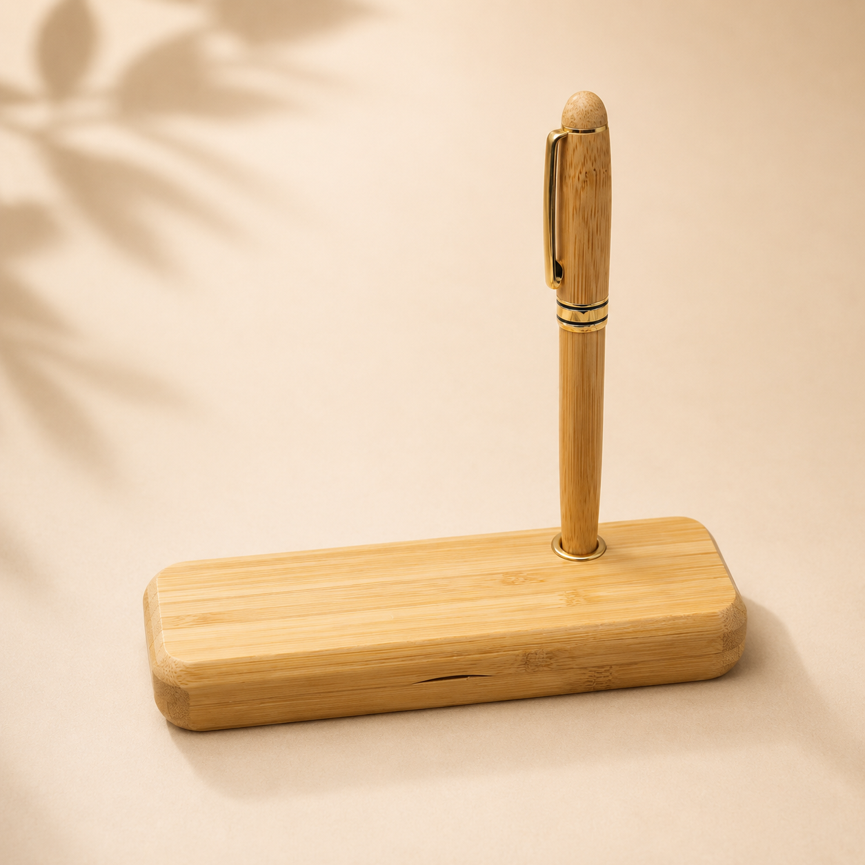 PB8 Bamboo Gift Box cum pen standee for 1 Pen