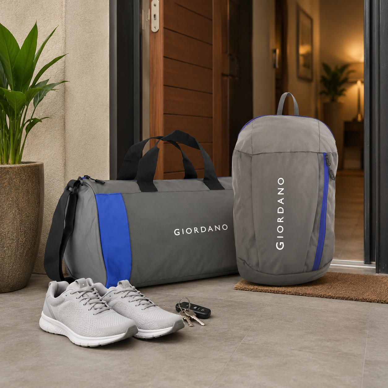 GIORDANO ECO LAPTOP BAG & DUFFLE BAG GREY - 02
