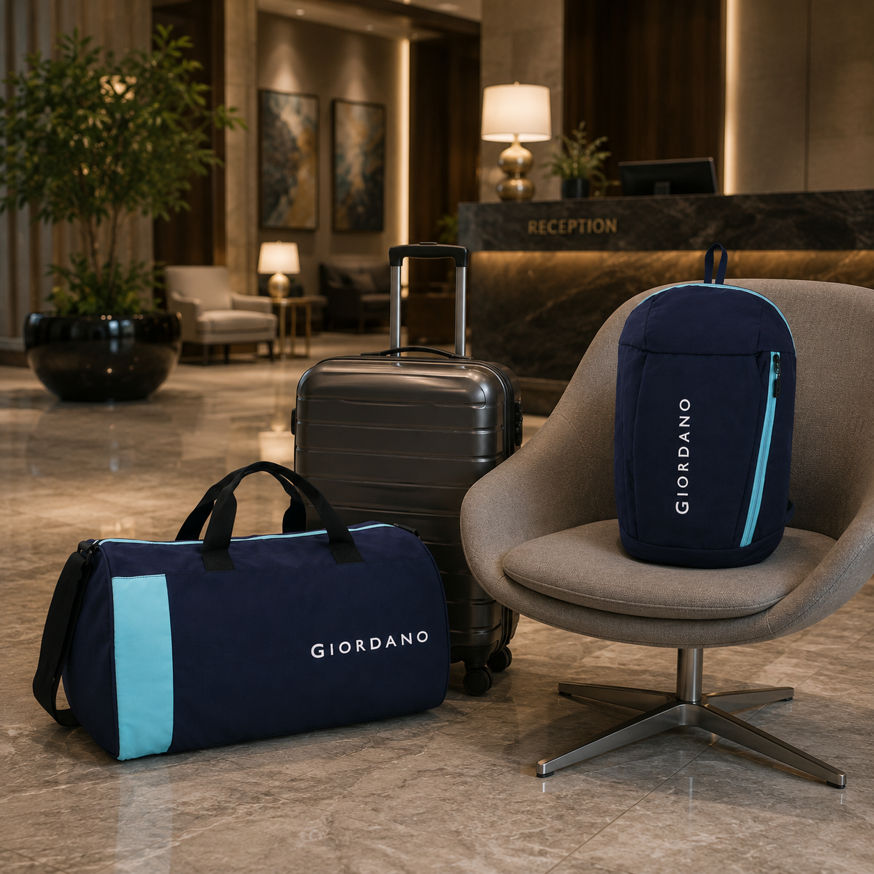 GIORDANO ECO LAPTOP BAG & DUFFLE BAG BLUE - 03 image 4