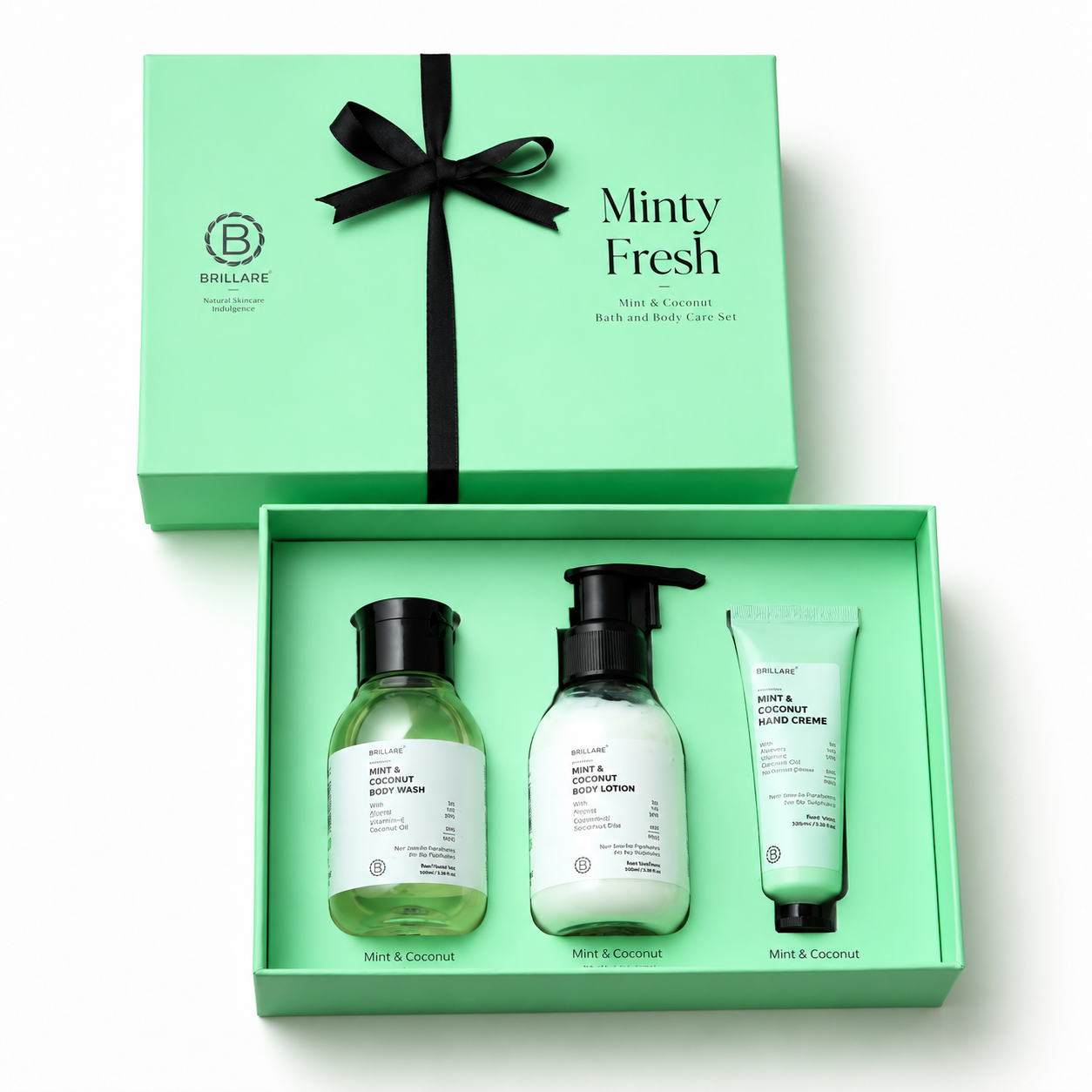 MINTY FRESH GIFT SET CONTENTS : BODY LOTION 100ML /  BODY WASH 100ML /  HAND CRÈME 30G