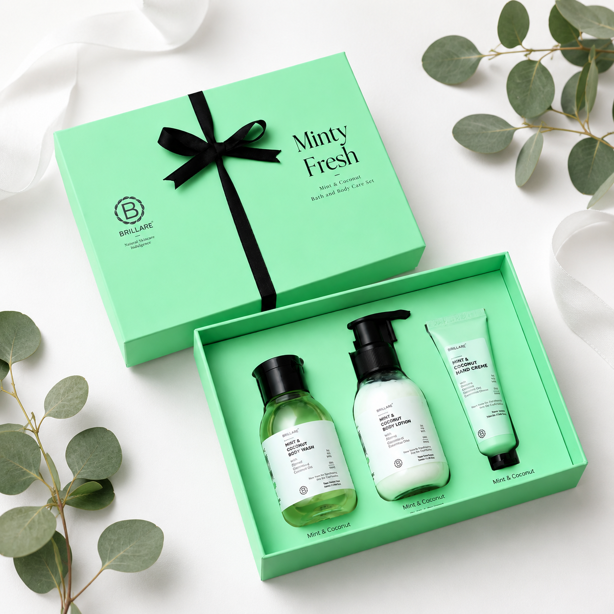 MINTY FRESH GIFT SET CONTENTS : BODY LOTION 100ML /  BODY WASH 100ML /  HAND CRÈME 30G image 3