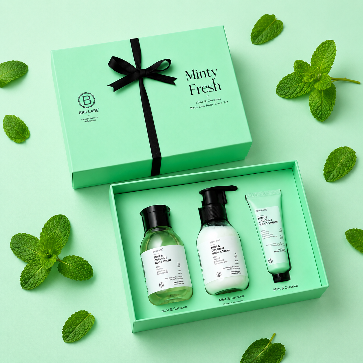 MINTY FRESH GIFT SET CONTENTS : BODY LOTION 100ML /  BODY WASH 100ML /  HAND CRÈME 30G image 4