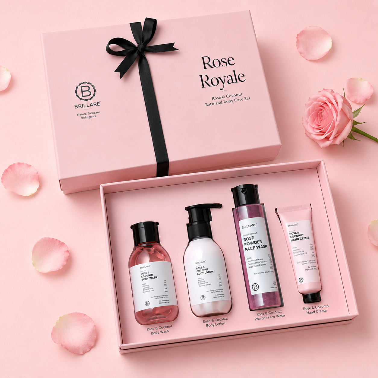 ROSE ROYALE GIFT SET CONTENTS : BODY WASH 100ML / POWDER FASE WASH 30g BODY LOTION 100G / HAND CRÈME 30G image 4