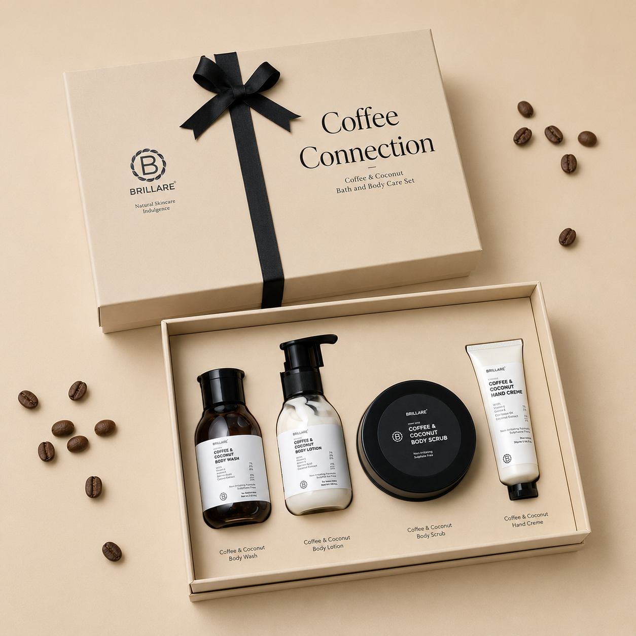 COFFEE CONNECTION GIFT SET CONTENTS : BODY WASH 100ML / BODY SCRUB 100G / HAND CRÈME 30G / BODY LOTION 100ML image 2
