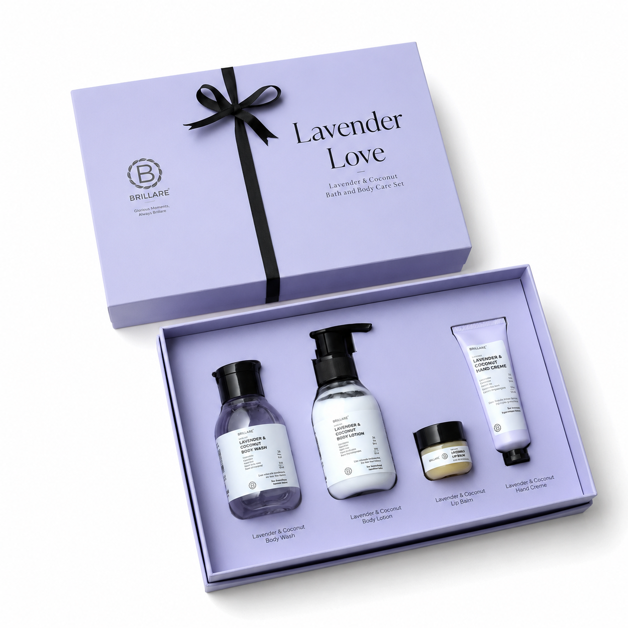 LAVENDAR LOVE GIFT SET CONTENTS : BODY WASH 100ML / LIP BLAM 10G / BODY LOTION 100ML/ HAND CRÈME 30G / 