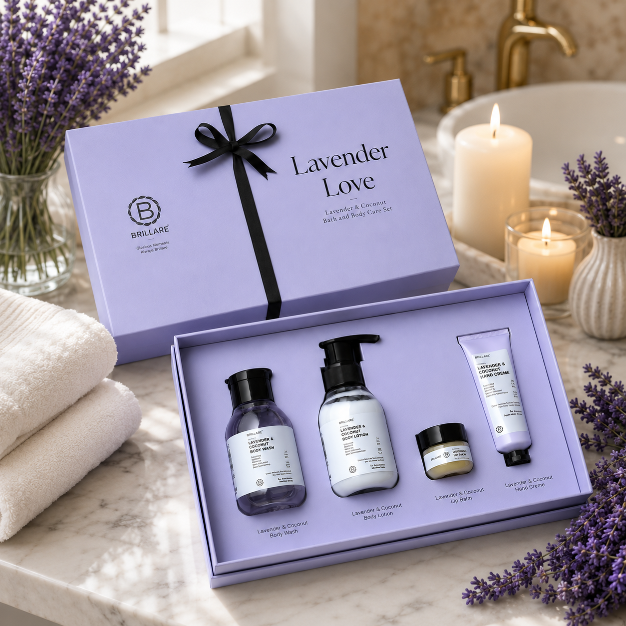 LAVENDAR LOVE GIFT SET CONTENTS : BODY WASH 100ML / LIP BLAM 10G / BODY LOTION 100ML/ HAND CRÈME 30G /  image 4