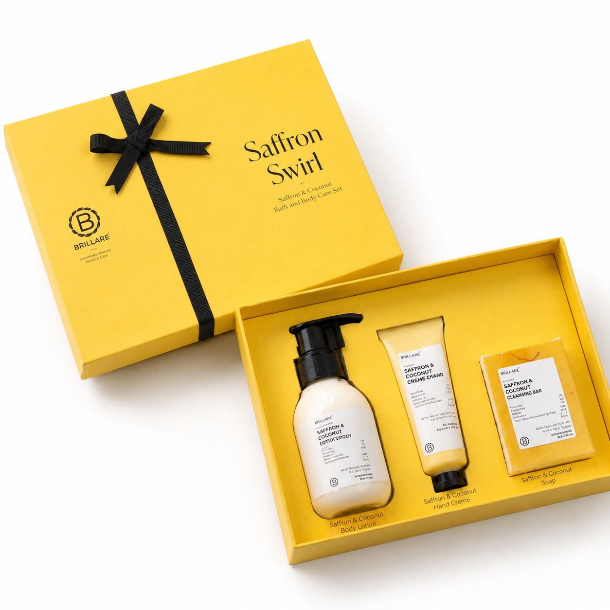 SAFFRON SWIRIL PACK OF 03 CONTENTS : 1* BODY  LOTION 100ML  / 1* SOAP 100G  / 1* HAND CRÈME 30G image 2