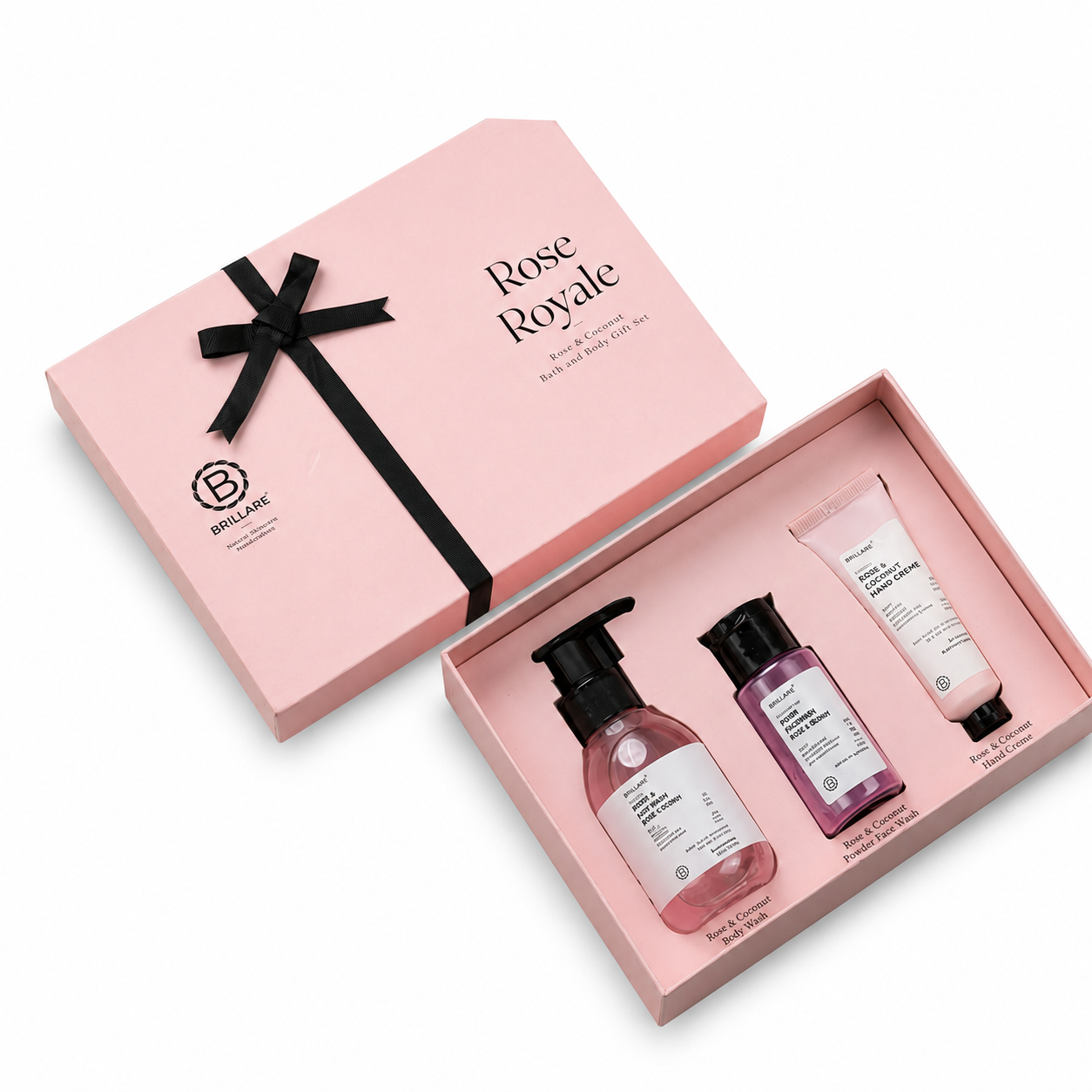 ROSE ROYALE PACK OF 03 CONTENTS : 1* BODY WASH 100ML / 1* POWDER FASE WASH 15G / 1* HAND CRÈME 30G