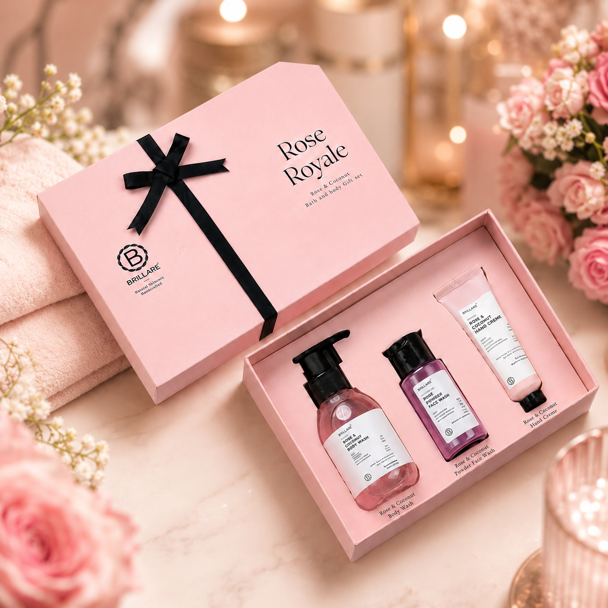 ROSE ROYALE PACK OF 03 CONTENTS : 1* BODY WASH 100ML / 1* POWDER FASE WASH 15G / 1* HAND CRÈME 30G image 3