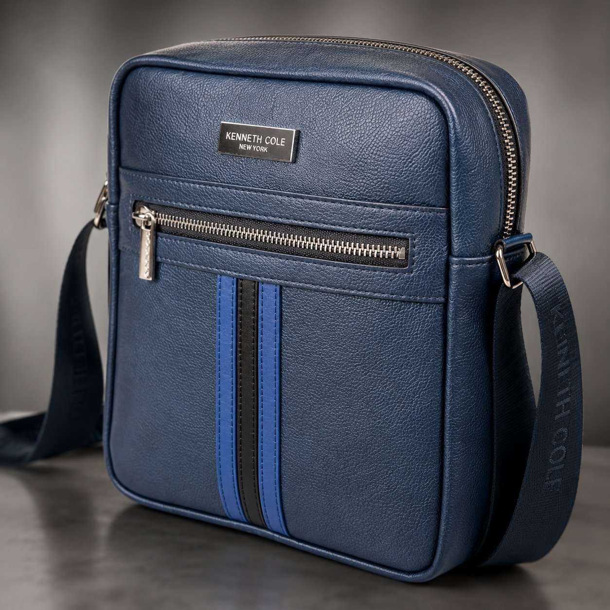 KC 31 KENNETH COLE / STRIPES SLING BAG BLUE