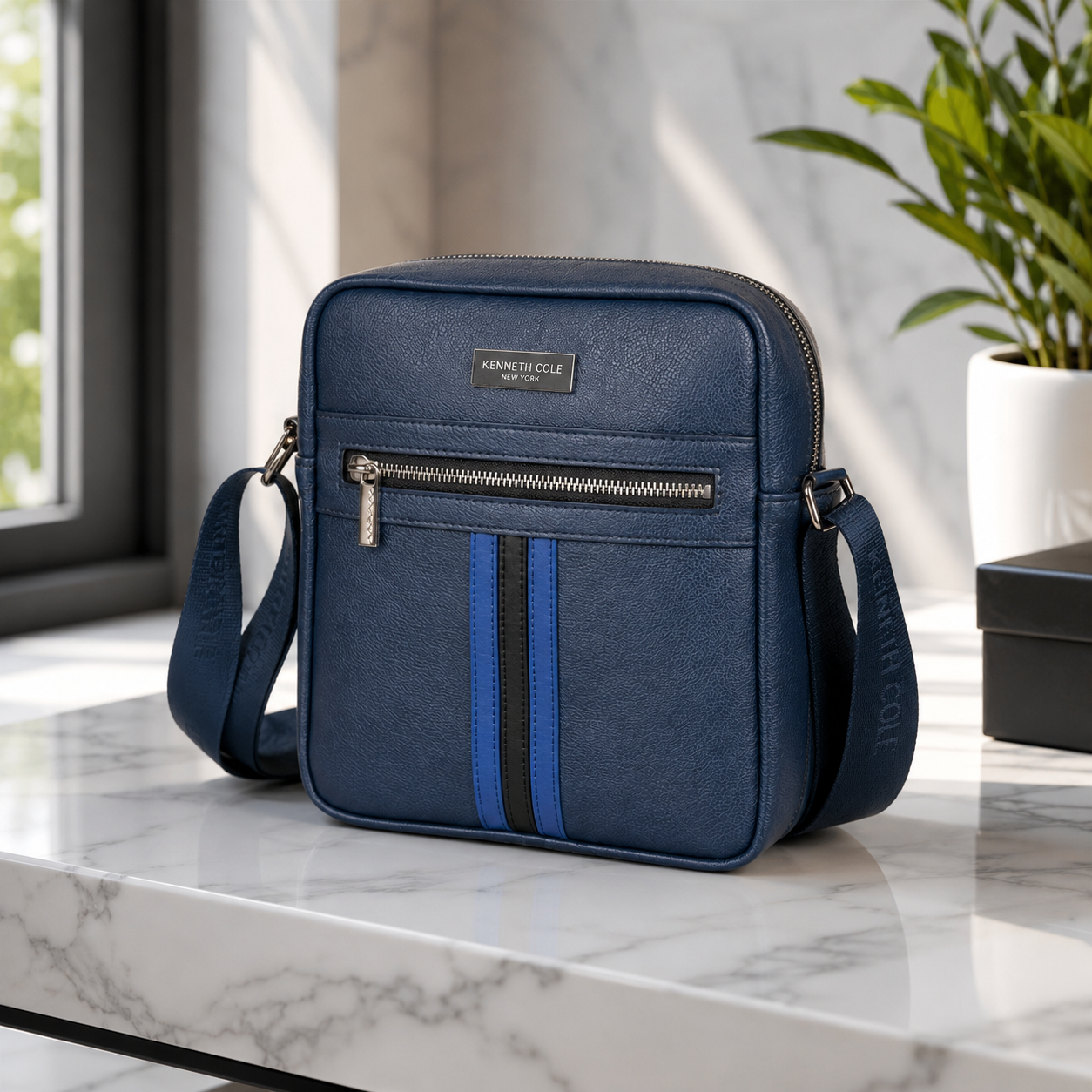 KC 31 KENNETH COLE / STRIPES SLING BAG BLUE image 5