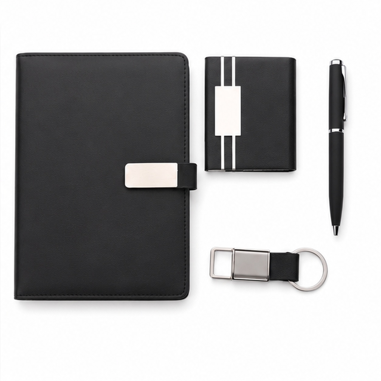 DIARY 4 IN 1 SET BLACK DIARY , PEN , KEYCHAIN & CARDHOLER  image 3