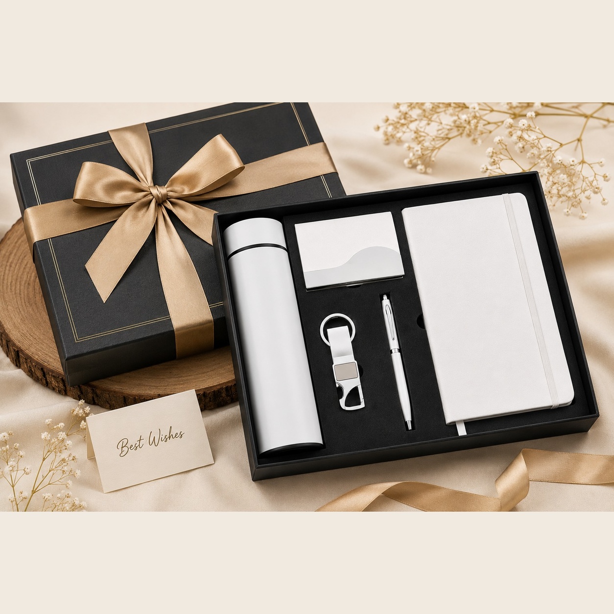 BOTTLE 5 IN 1 WHITE DIARY , PEN , KEYCHAIN , CARDHOLDER & TEMPERATURE BOTTLE 500 ML image 5