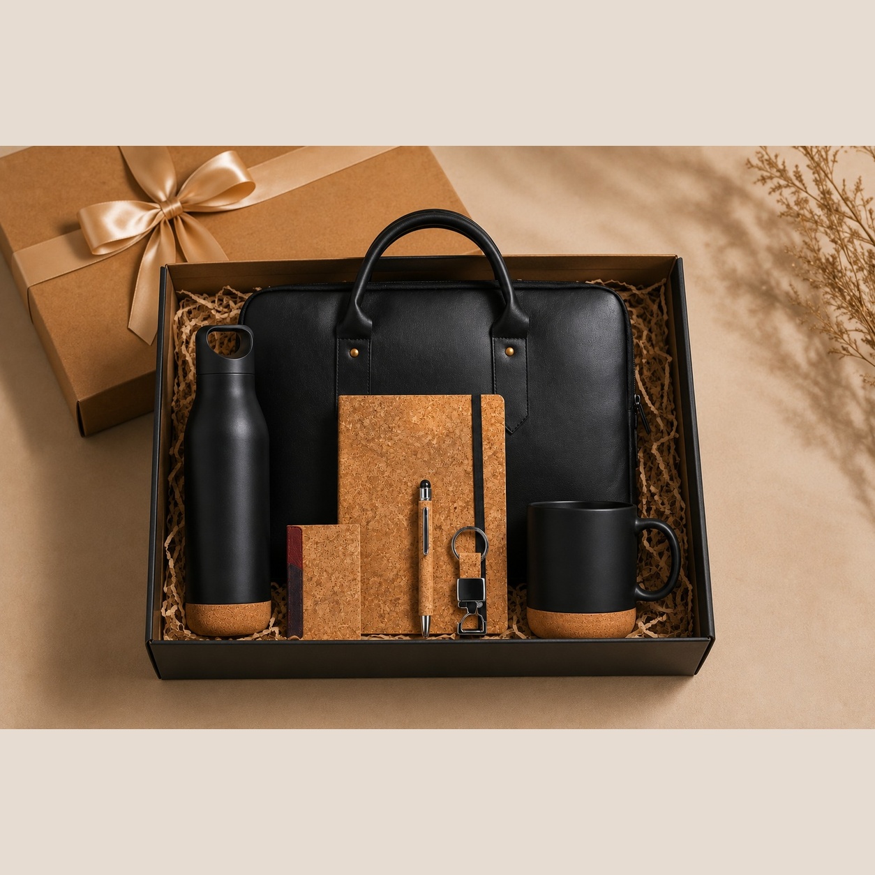 CORK COMBO SET CORK BOTTLE, MUG, DIARY, PEN, CARDHOLDER, KEYCHAIN & JUTE LAPTOP BAG & BOX image 5