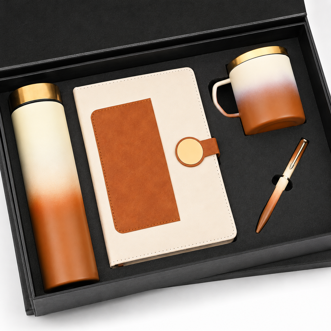 MOCHA LUXE DIARY, PEN, BOTTLE & MUG image 2