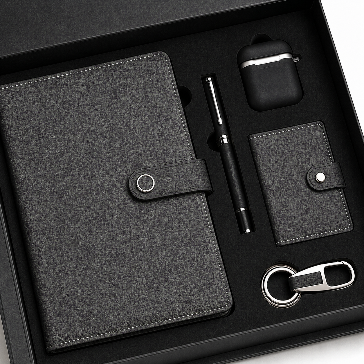 DIARY, PEN, KEYCHAIN, CARDHOLDER & EARPODS BLACK image 2