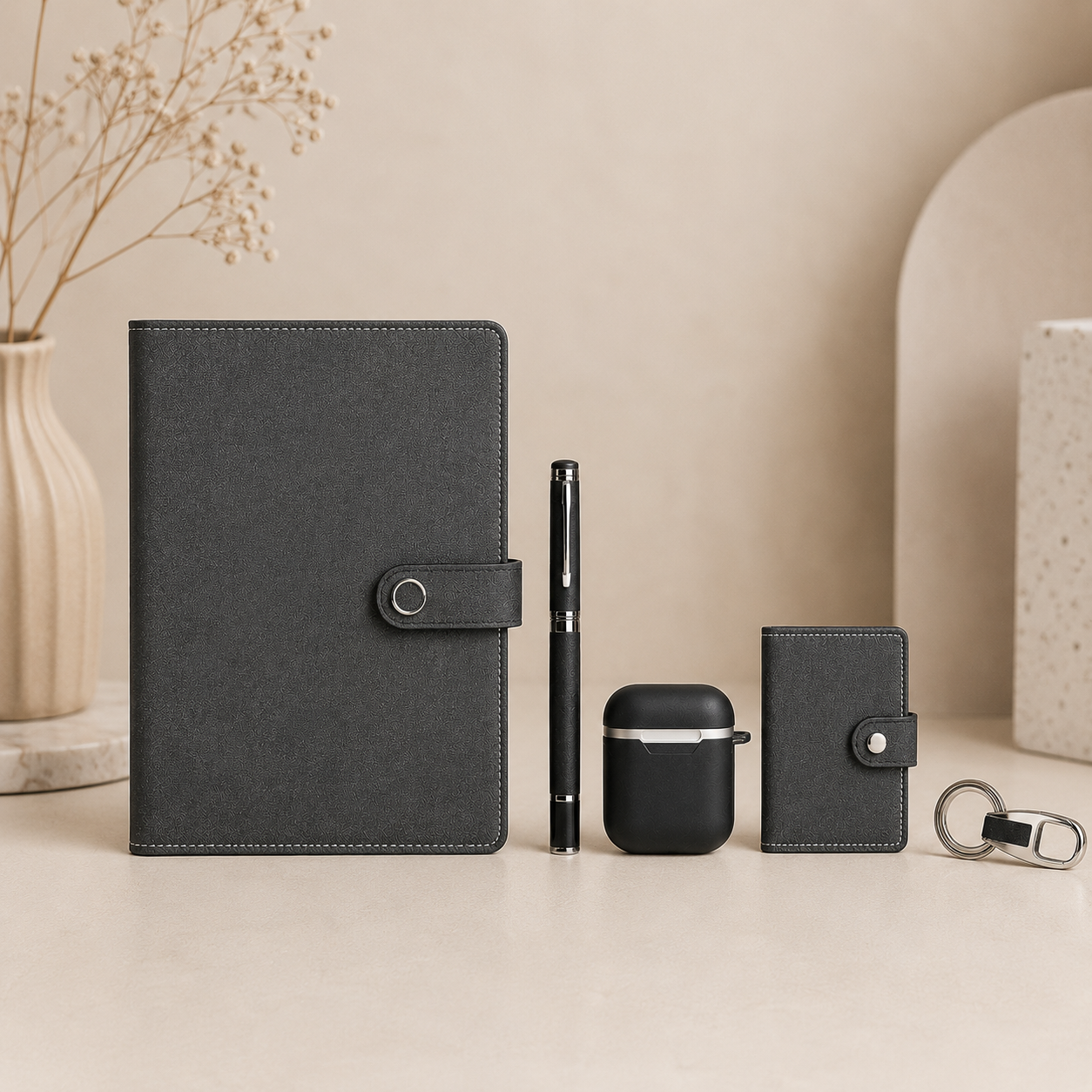 DIARY, PEN, KEYCHAIN, CARDHOLDER & EARPODS BLACK image 3