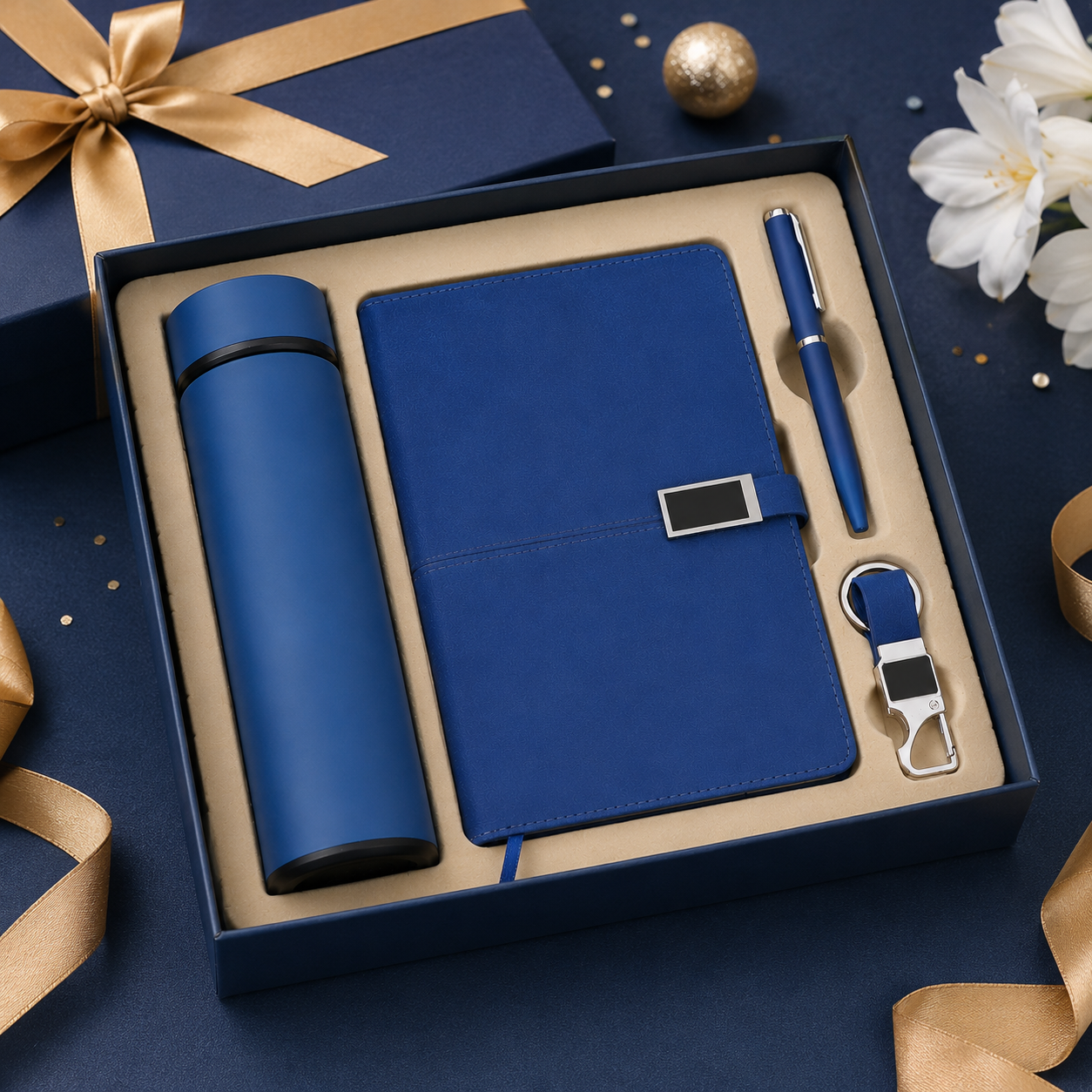 ZENITH BLUE DIARY, PEN, KEYCHAIN & BOTTLE image 4