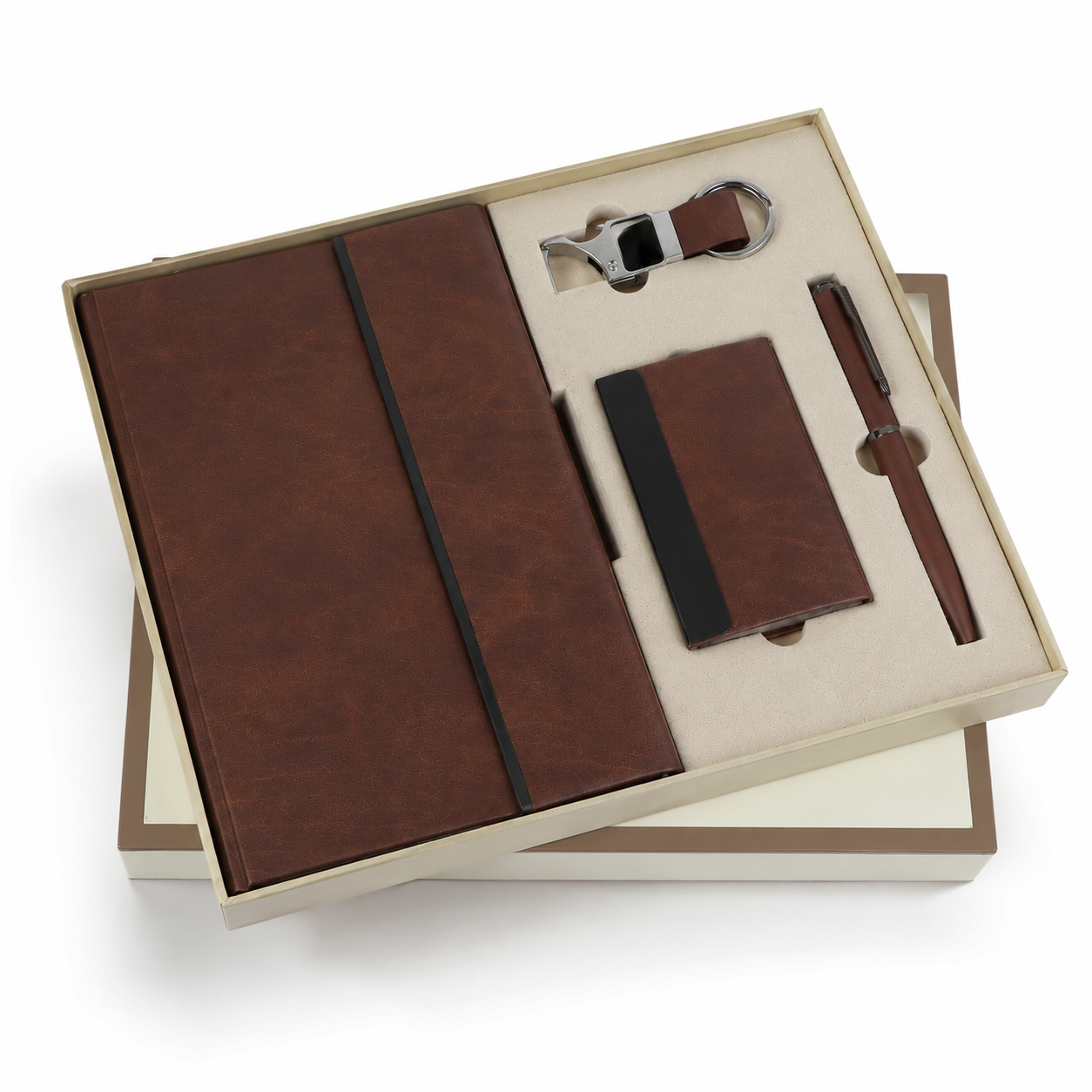 MOMENTUM BROWN DIARY ,PEN, KEYCHAIN& CARDHOLDER