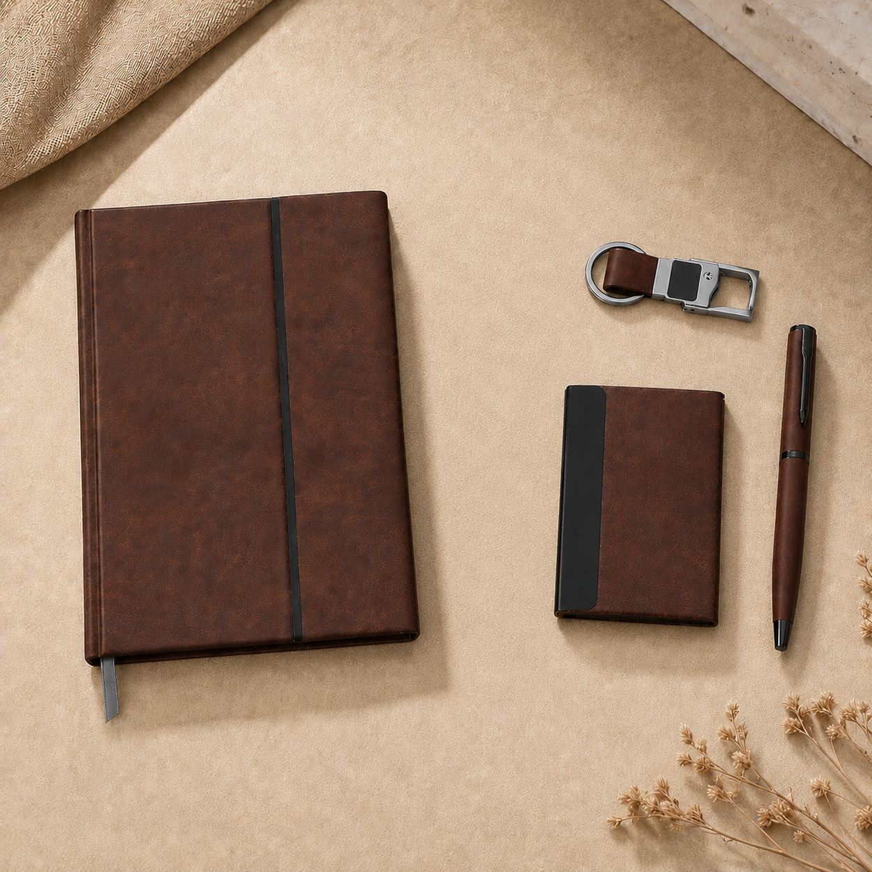MOMENTUM BROWN DIARY ,PEN, KEYCHAIN& CARDHOLDER image 3