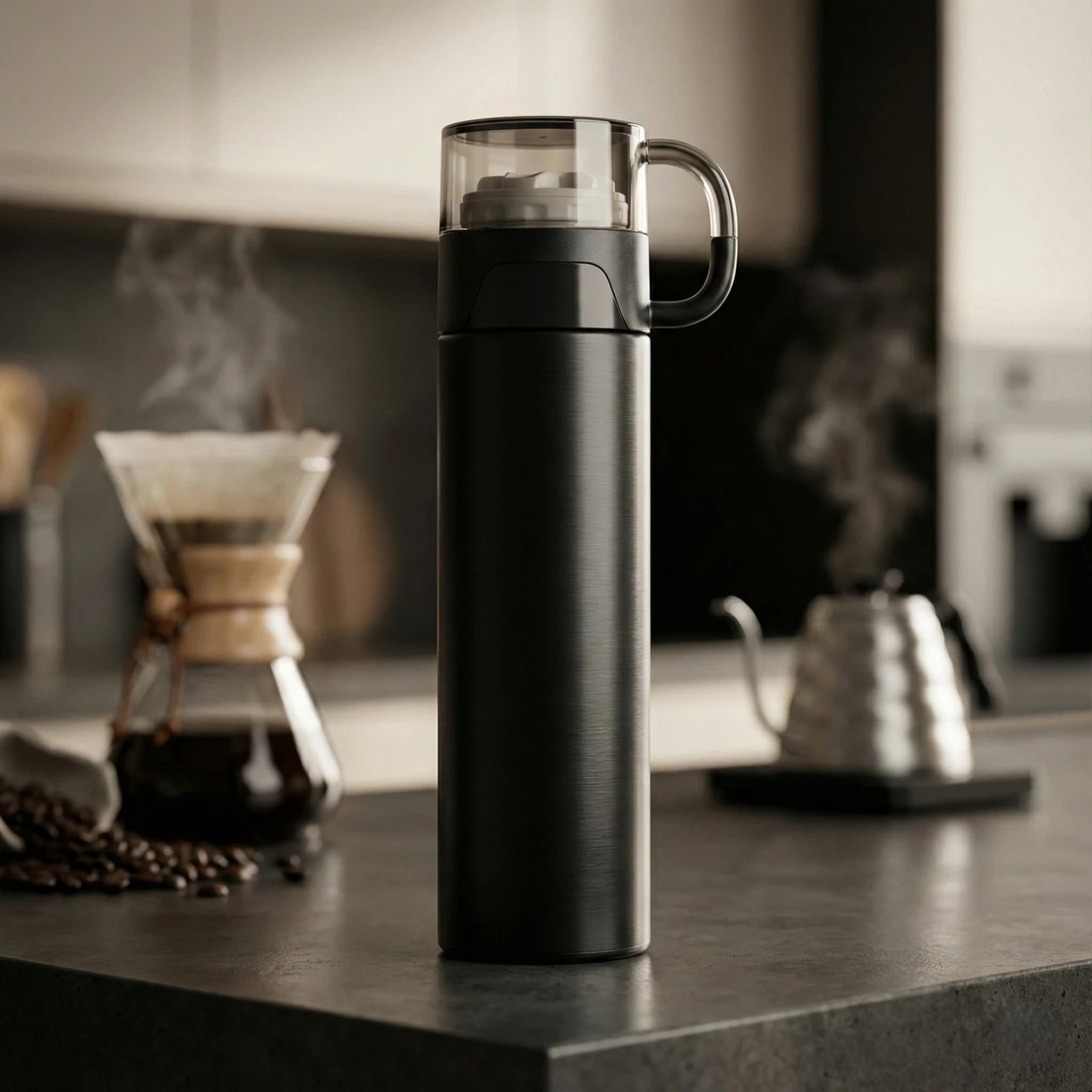 BOTTLE WITH CUP 500 ML BLACK image 4