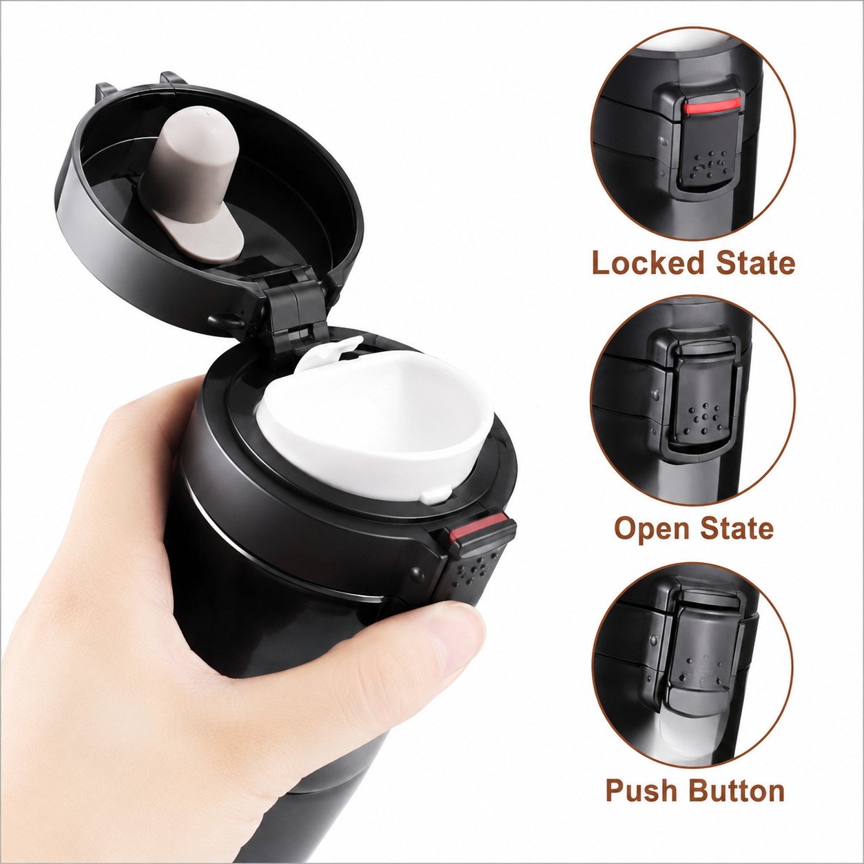 VACCUM INSULATED MUG 300 ML BLACK image 2