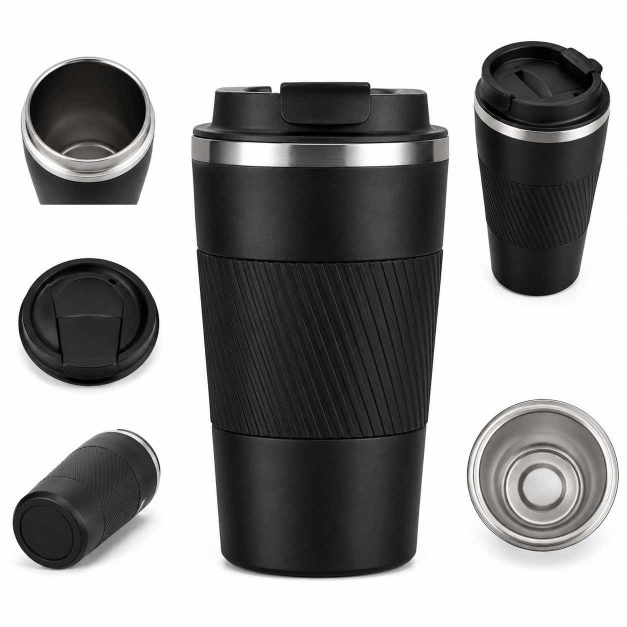 VACUUM COFFEEE MUG 400 ML BLACK image 2