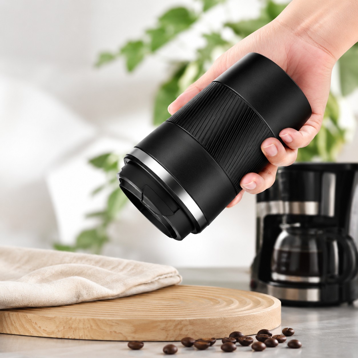 VACUUM COFFEEE MUG 400 ML BLACK image 4